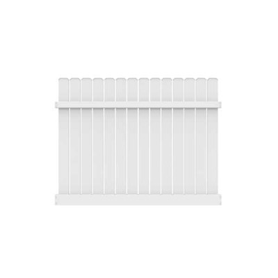 White Dog Ear Semi-Privacy Vinyl Fence