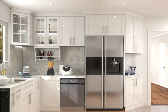 Modern white PVC cabinet board kitchen cabinets Modern white PVC cabinet board kitchen cabinets