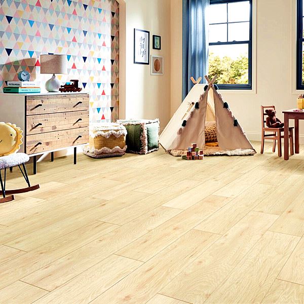 SPC vinyl plank flooring with attached underlayment